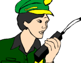 Desenho Polícia com um walkie pintado por carlos