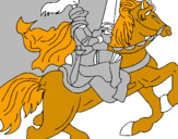 Desenho Cavaleiro a cavalo pintado por cezar