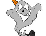 Desenho Fantasma com chapéu de festa pintado por joao gabiel