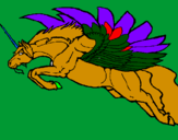 Desenho Unicórnio alado pintado por rian