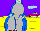 Desenho Familia pinguins pintado por VIVIANE
