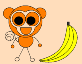 Desenho Macaco 2 pintado por thommas e  caua