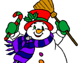 Desenho Boneco de neve com cachecol pintado por 22