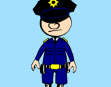 Desenho Agente de polícia pintado por João Victor S.