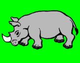 Desenho Rinoceronte pintado por Riscs