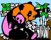 Desenho Mamã panda pintado por henrique