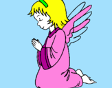 Desenho Anjo a orar pintado por natica
