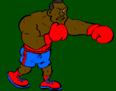 Desenho Boxeador pintado por mano 