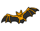 Desenho Morcego a voar pintado por abelha