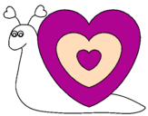 Desenho Caracol coração  pintado por marcela