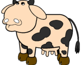 Desenho Vaca pensativa pintado por joi