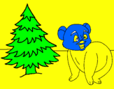 Desenho Urso e abeto pintado por yuri