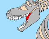 Desenho Esqueleto tiranossauro rex pintado por tomas cavaco