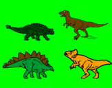 Desenho Dinossauros de terra pintado por julia