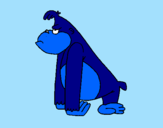 Desenho Macaco aborrecido pintado por Davi