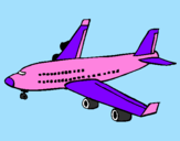 Desenho Avião de passageiros pintado por Avião