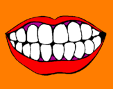 Desenho Boca e dentes pintado por barbara