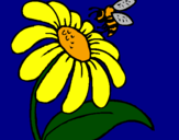 Desenho Margarida com abelha pintado por samira