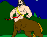 Desenho Centauro com arco pintado por augusto  robreto