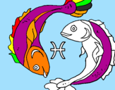 Desenho Pisces pintado por diogo        loureço     