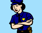 Desenho Mulher polícia pintado por andrezza cristina