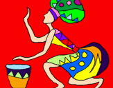 Desenho Mulher com tambor pintado por rtfertrgdf