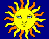 Desenho Sol pintado por sophia