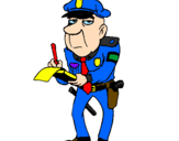 Desenho Polícia a passar multas pintado por luis