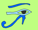 Desenho Olho de hórus pintado por onda