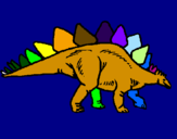 Desenho Stegossaurus pintado por IAGO