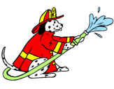 Desenho Dálmata bombeiro pintado por isabelle