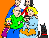 Desenho Família pintado por stefane  gomes