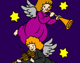 Desenho Anjos musicais pintado por L1L14n4