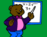 Desenho Professor urso pintado por Dudinha