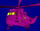 Desenho Helicoptero de resgate pintado por Gabriel Alheio