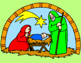Desenho Manjedoura de natal pintado por erica