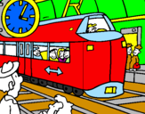Desenho Estação de caminhos de ferro pintado por Renaa