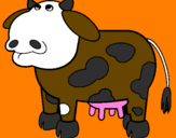 Desenho Vaca pensativa pintado por gui