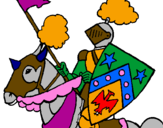 Desenho Cavaleiro a cavalo pintado por bill