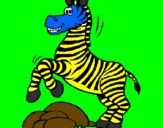 Desenho Zebra a saltar pedras pintado por iago
