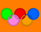 Desenho Argolas dos jogos olimpícos pintado por BRUNA