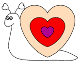 Desenho Caracol coração  pintado por H