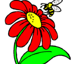 Desenho Margarida com abelha pintado por Cristina