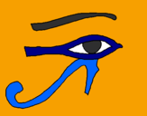 Desenho Olho de hórus pintado por lucca