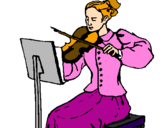Desenho Dama violinista pintado por Carmen