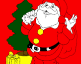Desenho Santa Claus e uma árvore de natal pintado por GEAN