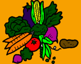 Desenho verduras pintado por victor