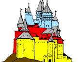 Desenho Castelo medieval pintado por raquel