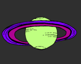 Desenho Saturno pintado por andrea