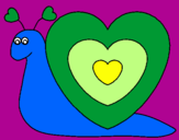 Desenho Caracol coração  pintado por Nathi